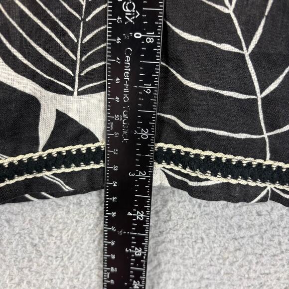 Cynthia Rowley 100% Linen Top Large Boho Natural Tropical Floral Off Shoulder - Picture 8 of 10